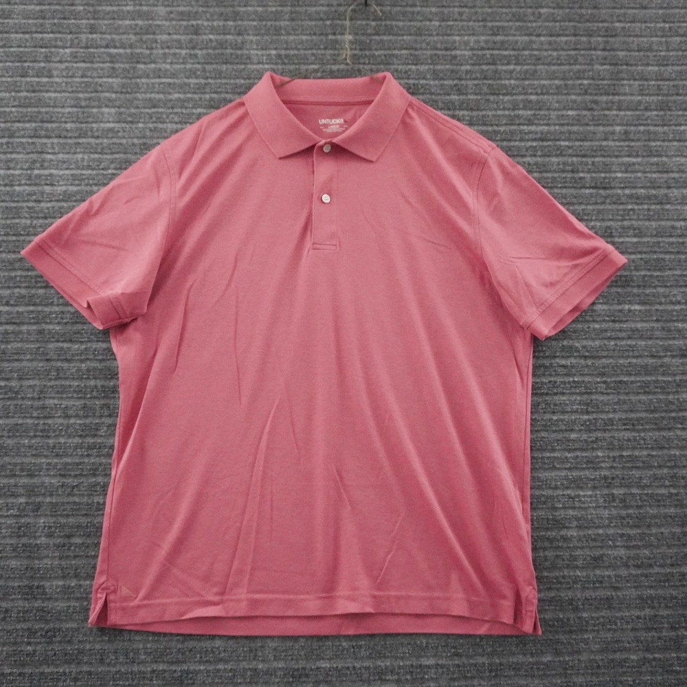 UNTUCKit Polo Shirt Mens Large Pink Short Sleeve Cotton Casual